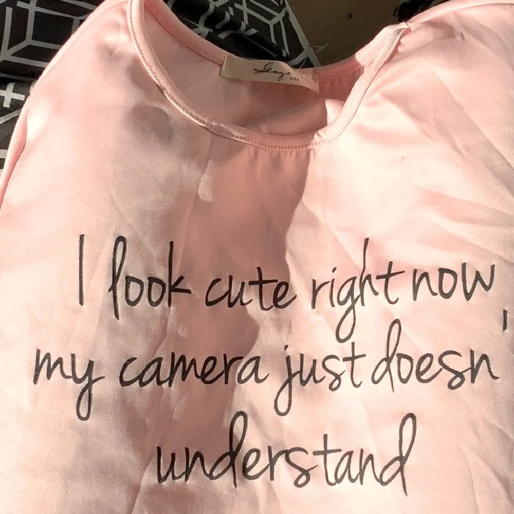 Pink poly crop top - Picture 1 of 3